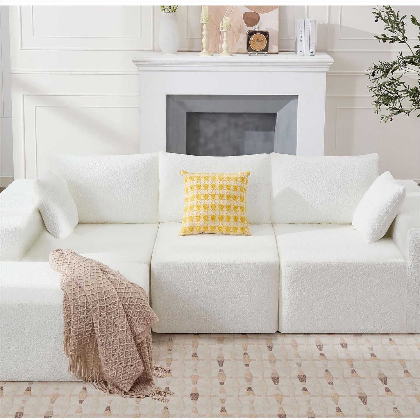 103" Modular Sectional Sofa - L Shaped Cloud Couch - Upholstered Couches for Living Room & Bedroom & Game Room