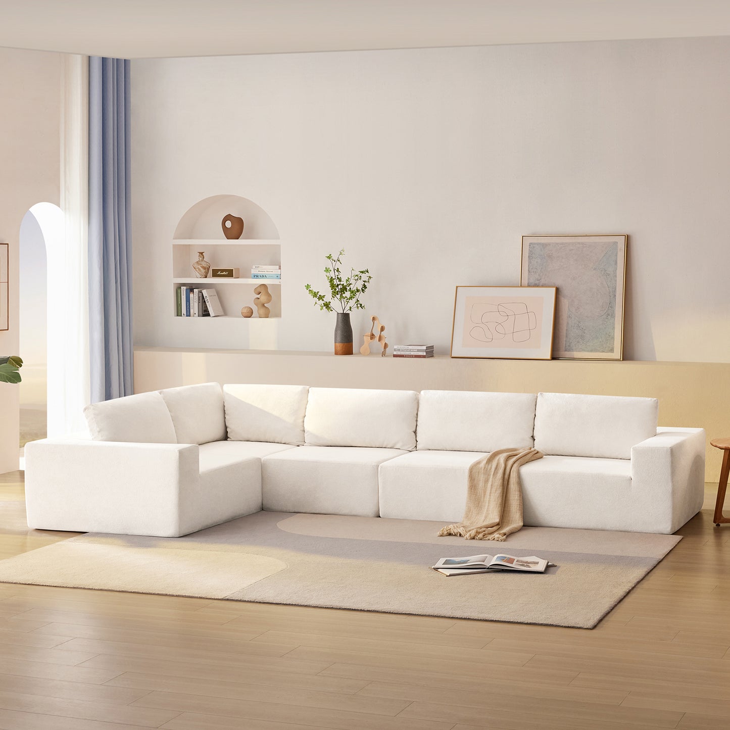 147"Modular Sectional Sofa - L Shaped Boneless Couch - Free Combination Couches for Living Room & Bedroom & Gaming Room