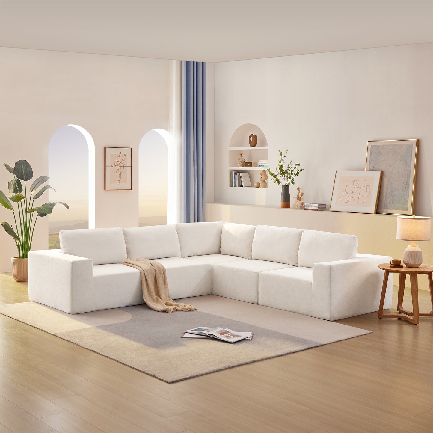 147"Modular Sectional Sofa - L Shaped Boneless Couch - Free Combination Couches for Living Room & Bedroom & Gaming Room