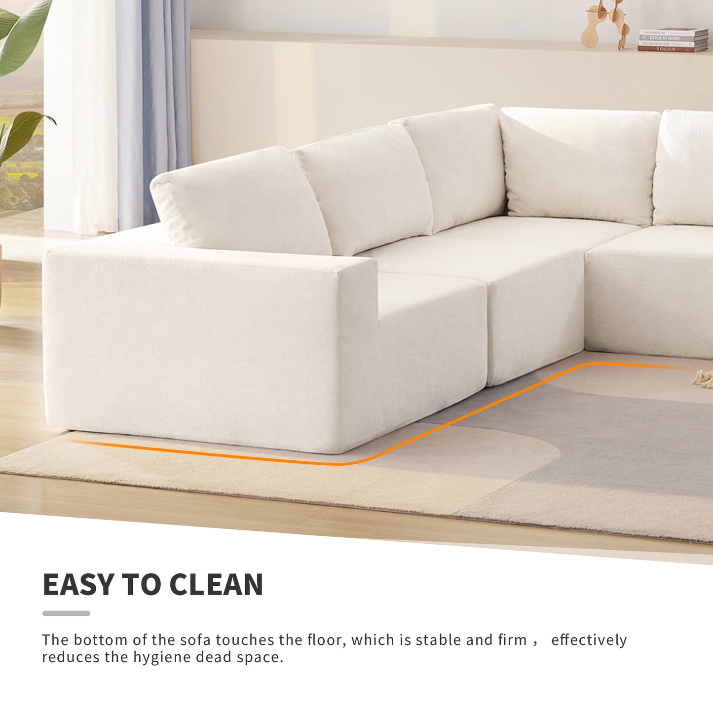 147"Modular Sectional Sofa - L Shaped Boneless Couch - Free Combination Couches for Living Room & Bedroom & Gaming Room