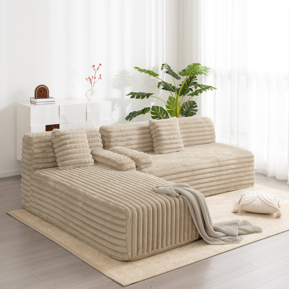 110" Modular Sectional Sofa - L Shaped Cloud Couch - Upholstered Free-combined Couches for Living Room & Bedroom