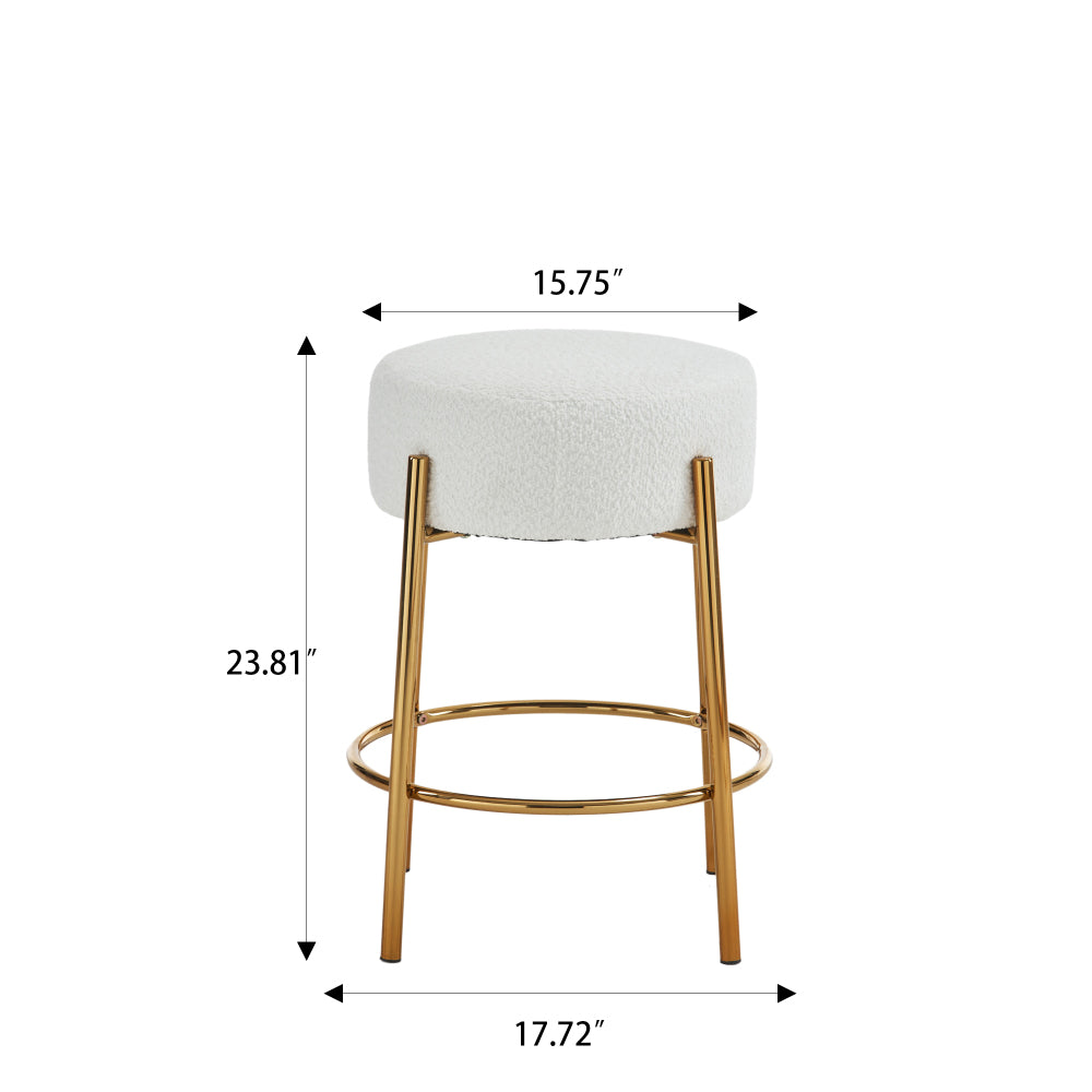 24" Tall Round Bar Stools Set of 2 - Mordern Upholstered Dining Stools for Kitchen, Coffee Shops & Bar Stores