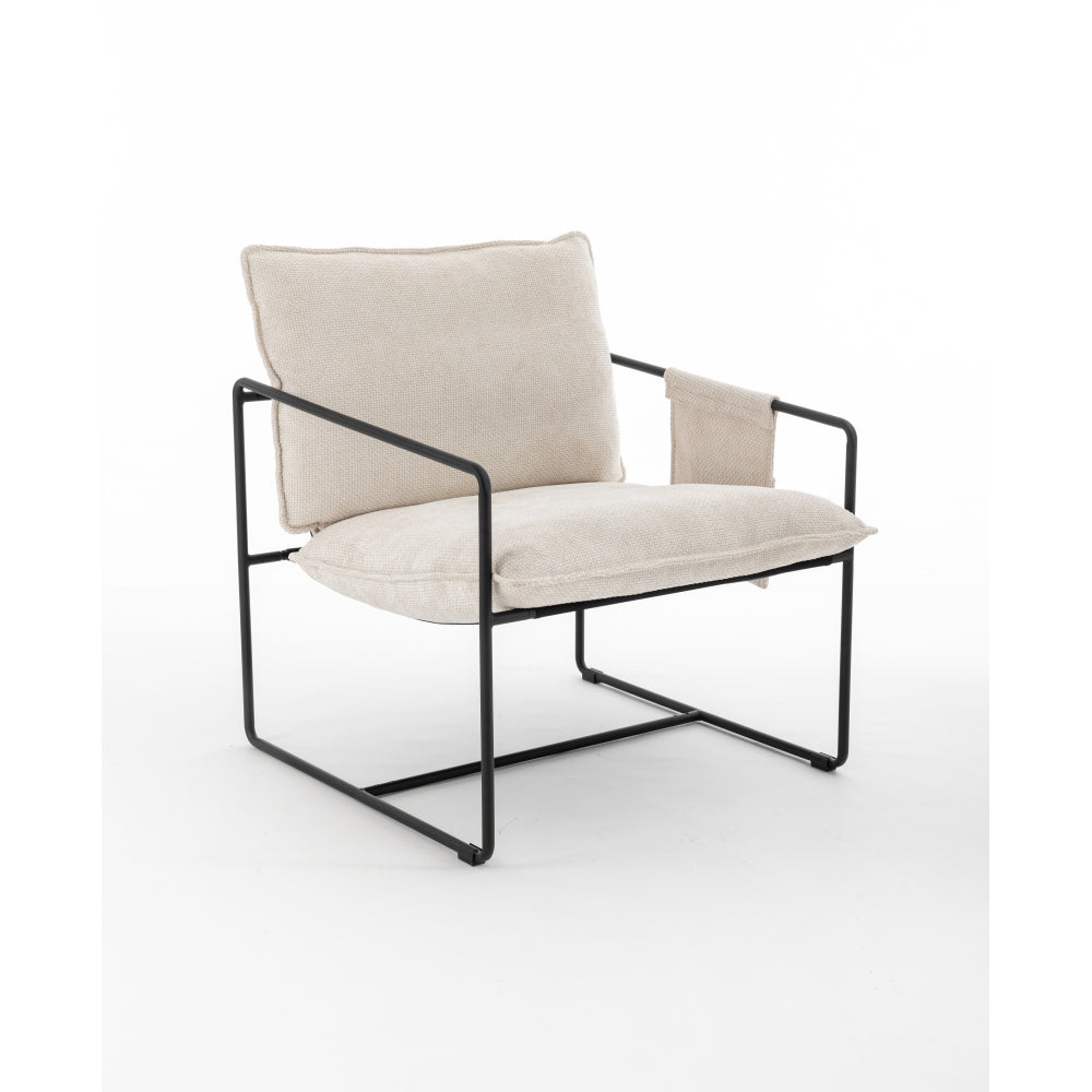 Accent Armchair - 2 Chairs in 1 Box - Upholstered Chair with Pocket Metal Frame - Skin-Friendly Foam Cushion for Living Room & Bedroom