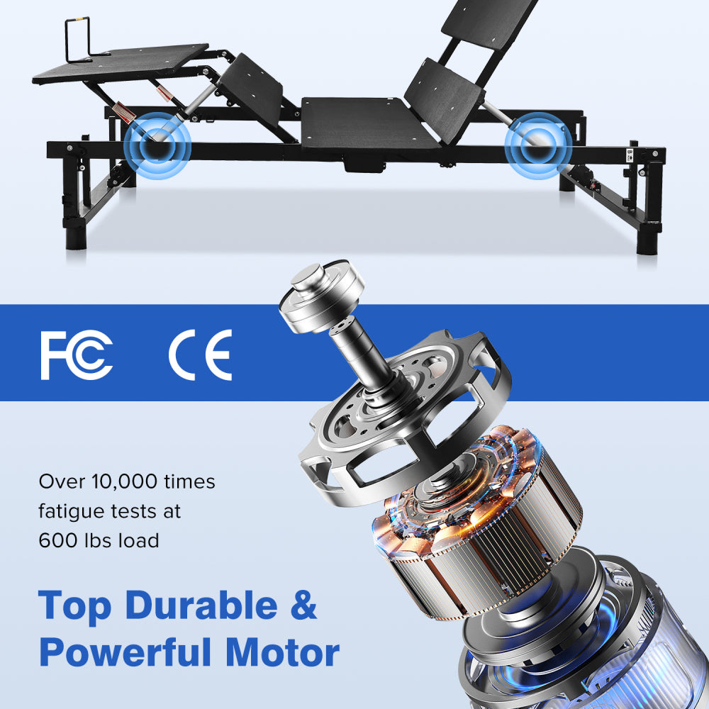 Zero Gravity Adjustable Bed Base Frame - Head & Foot Incline Quiet Motor