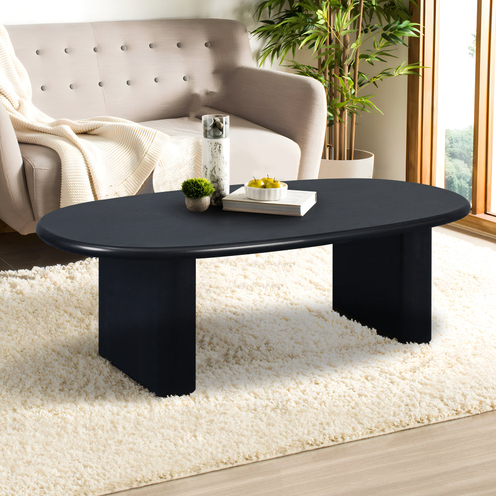 51'' Oval Shape Coffee Table - Modern Design Accent Table with Sturdy Base - Mid Century Tea Table - Easy Assemble