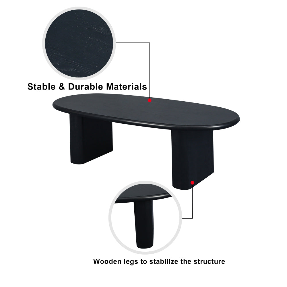 51'' Oval Shape Coffee Table - Modern Design Accent Table with Sturdy Base - Mid Century Tea Table - Easy Assemble