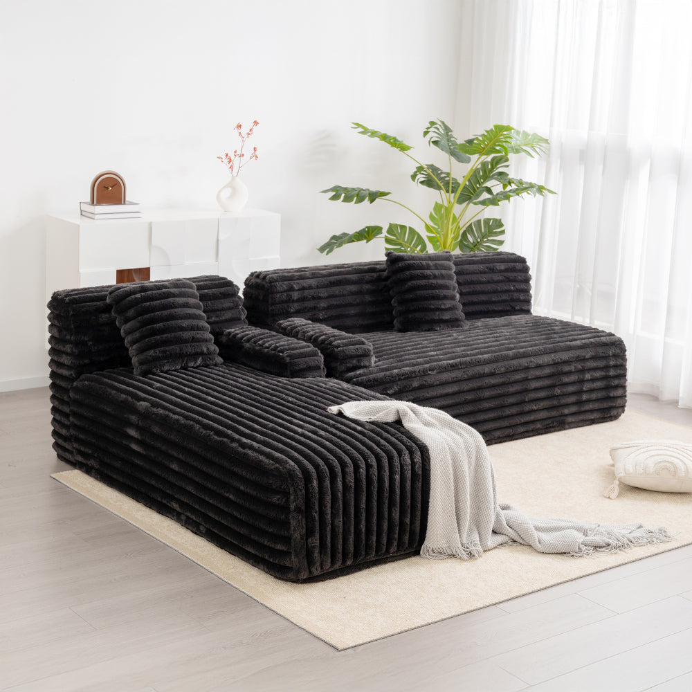110" Modular Sectional Sofa - L Shaped Cloud Couch - Upholstered Free-combined Couches for Living Room & Bedroom