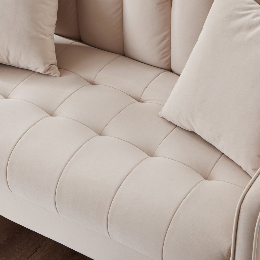 52" Loveseat Sofa - Modern Design Couch - Velvet Upholstered Tufted Couches for Small Space & Living Room