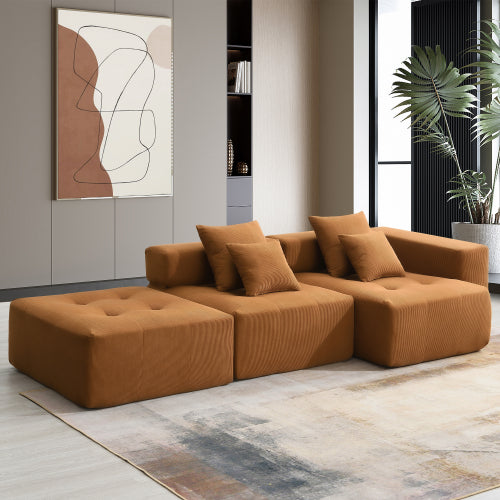 105.5" Modular Sectional Sofa - L Shaped Wrinkle-Resistant Couch - Wide & Deep Seat Couches for Living Room & Bedroom & Gaming Room