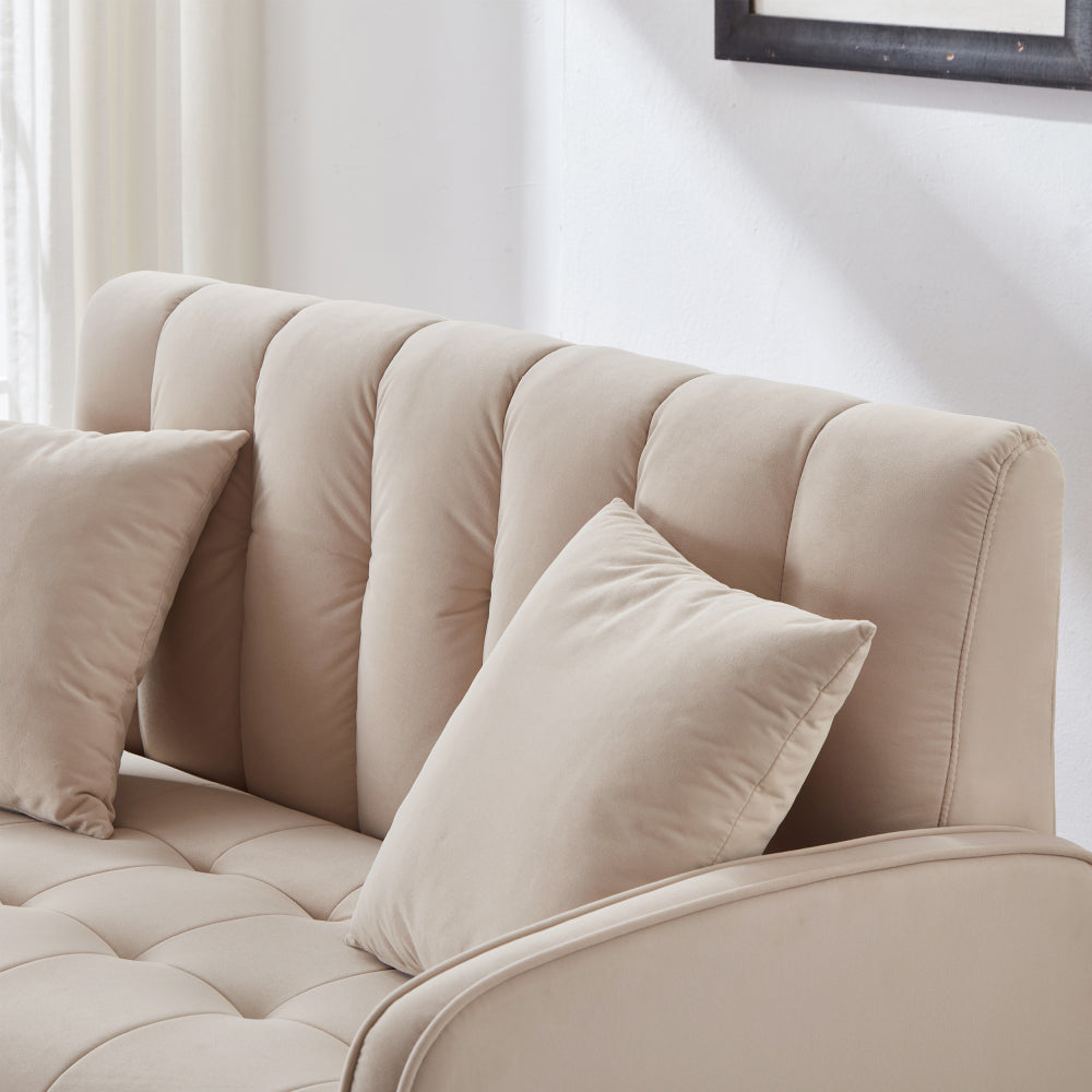 52" Loveseat Sofa - Modern Design Couch - Velvet Upholstered Tufted Couches for Small Space & Living Room