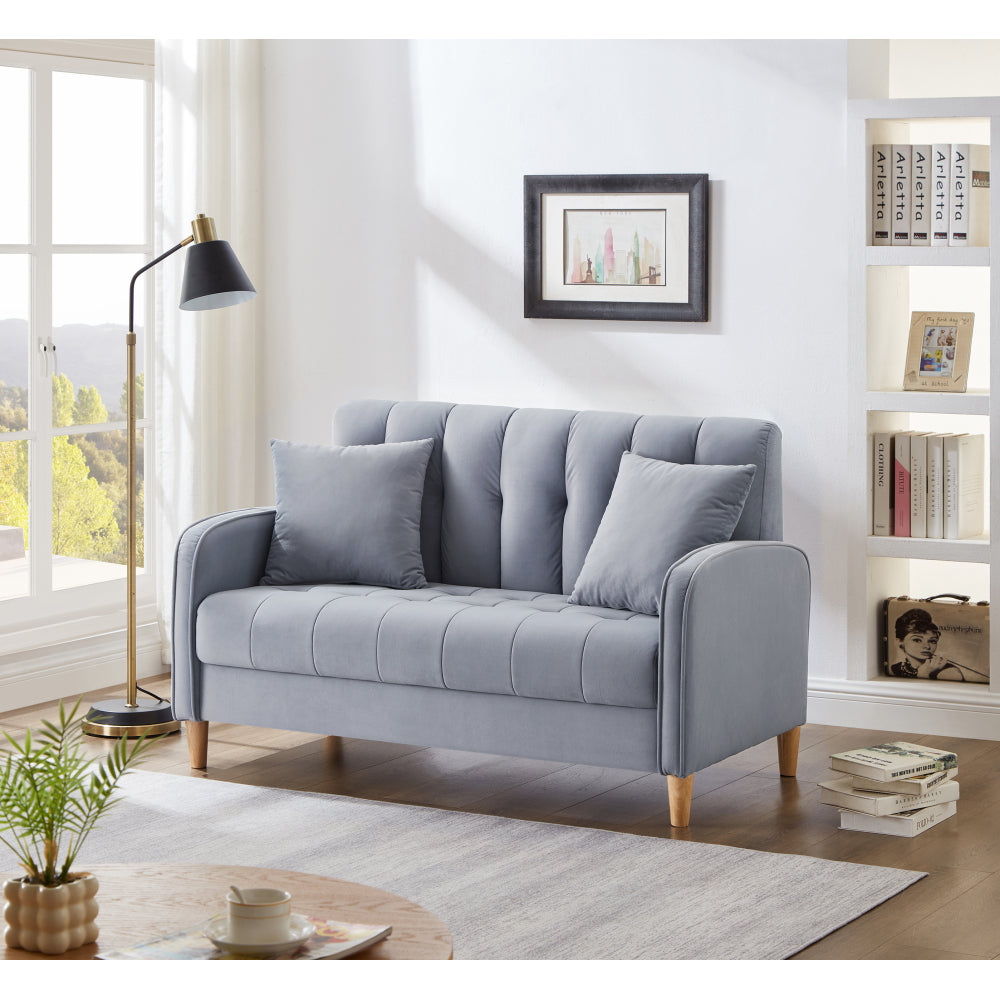 52" Loveseat Sofa - Modern Design Couch - Velvet Upholstered Tufted Couches for Small Space & Living Room
