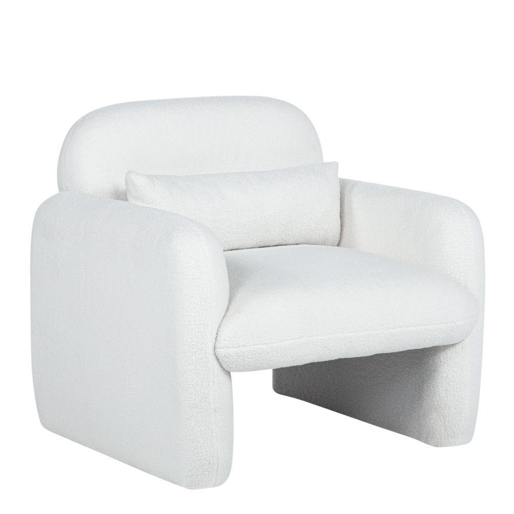 30" Teddy Fleece Single Sofa Arm Chair with Pillow - Stylish Accent Chair for Living Room & Bedroom & Gaming Room
