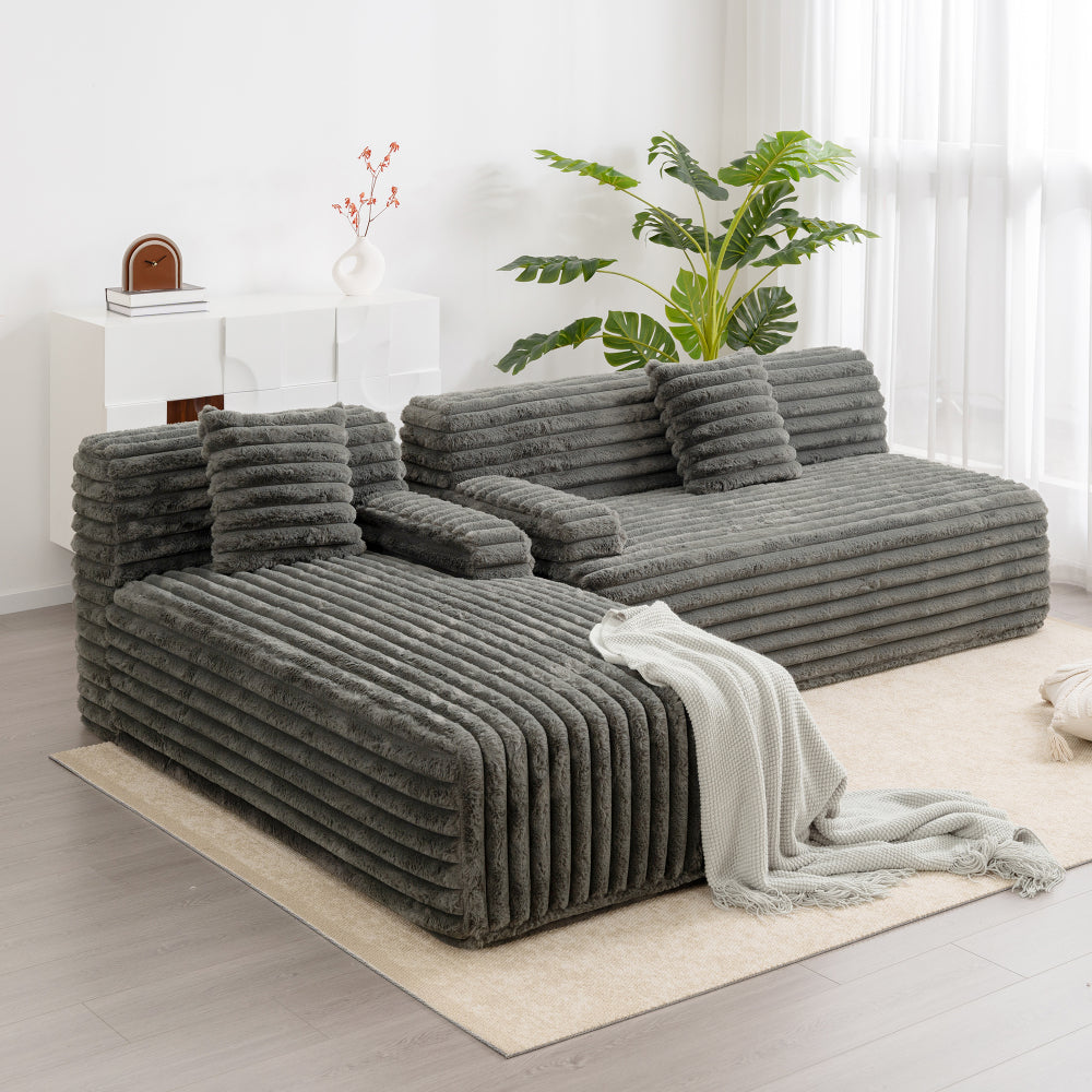 110" Modular Sectional Sofa - L Shaped Cloud Couch - Upholstered Free-combined Couches for Living Room & Bedroom
