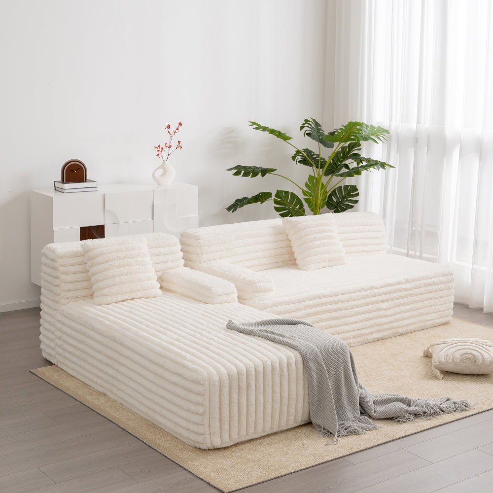 110" Modular Sectional Sofa - L Shaped Cloud Couch - Upholstered Free-combined Couches for Living Room & Bedroom