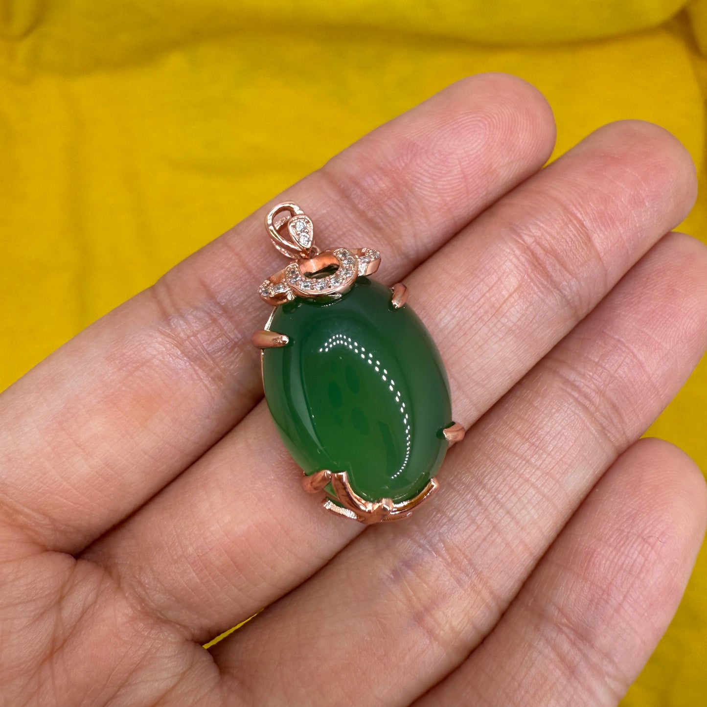 925 Sterling Silver Pendant 20x15mm Oval Green Natural Emerald Gemstone Zircon Flower Women Bridal Jewelry Gift For Her