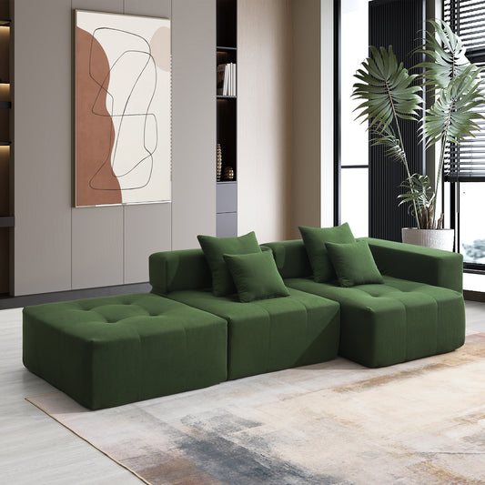 105.5" Modular Sectional Sofa - L Shaped Wrinkle-Resistant Couch - Wide & Deep Seat Couches for Living Room & Bedroom & Gaming Room