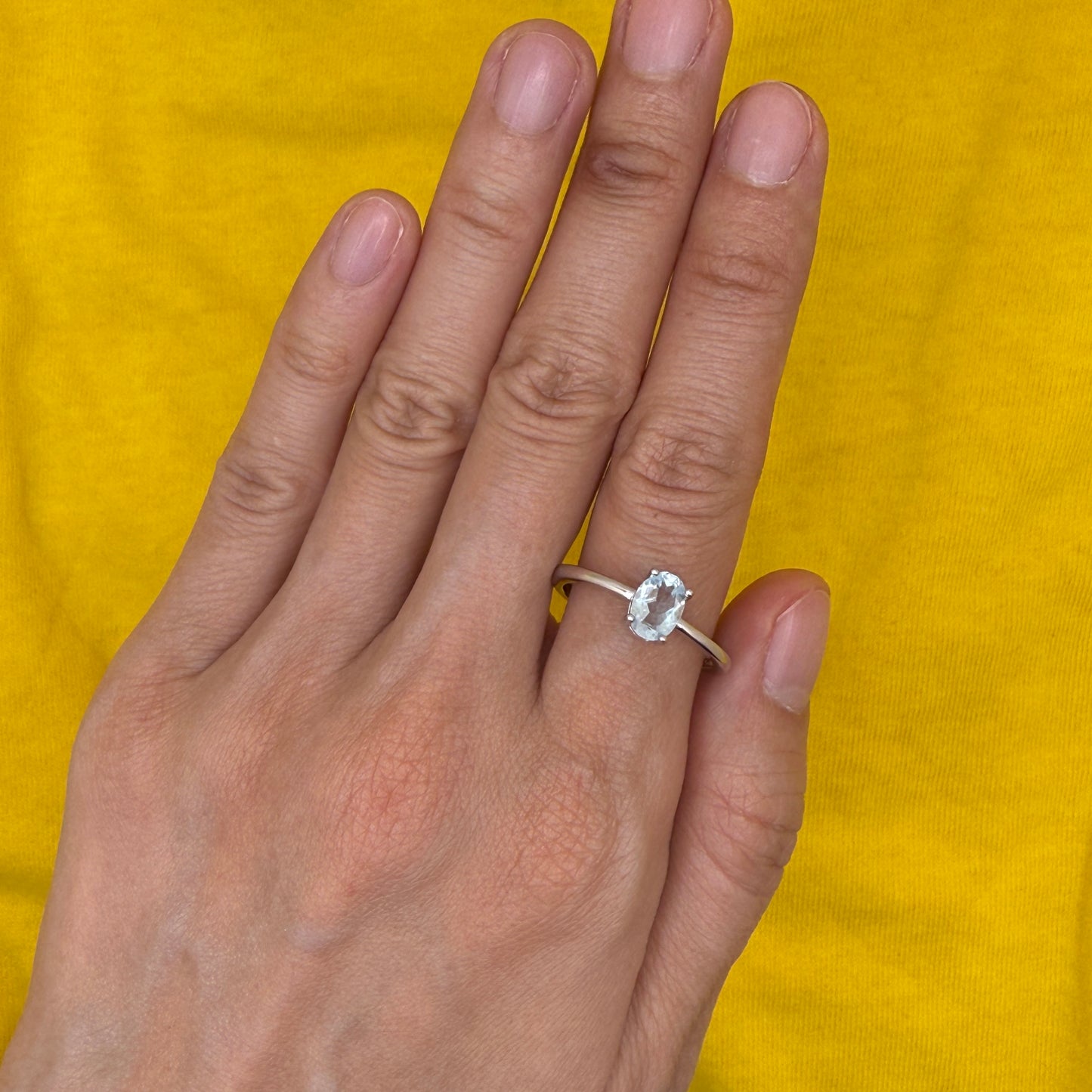 925 Sterling Silver Ring Oval 7x5mm Natural Blue Topaz Gemstone Fine Cut Women Bridal Jewelry Gift for Her, Sister