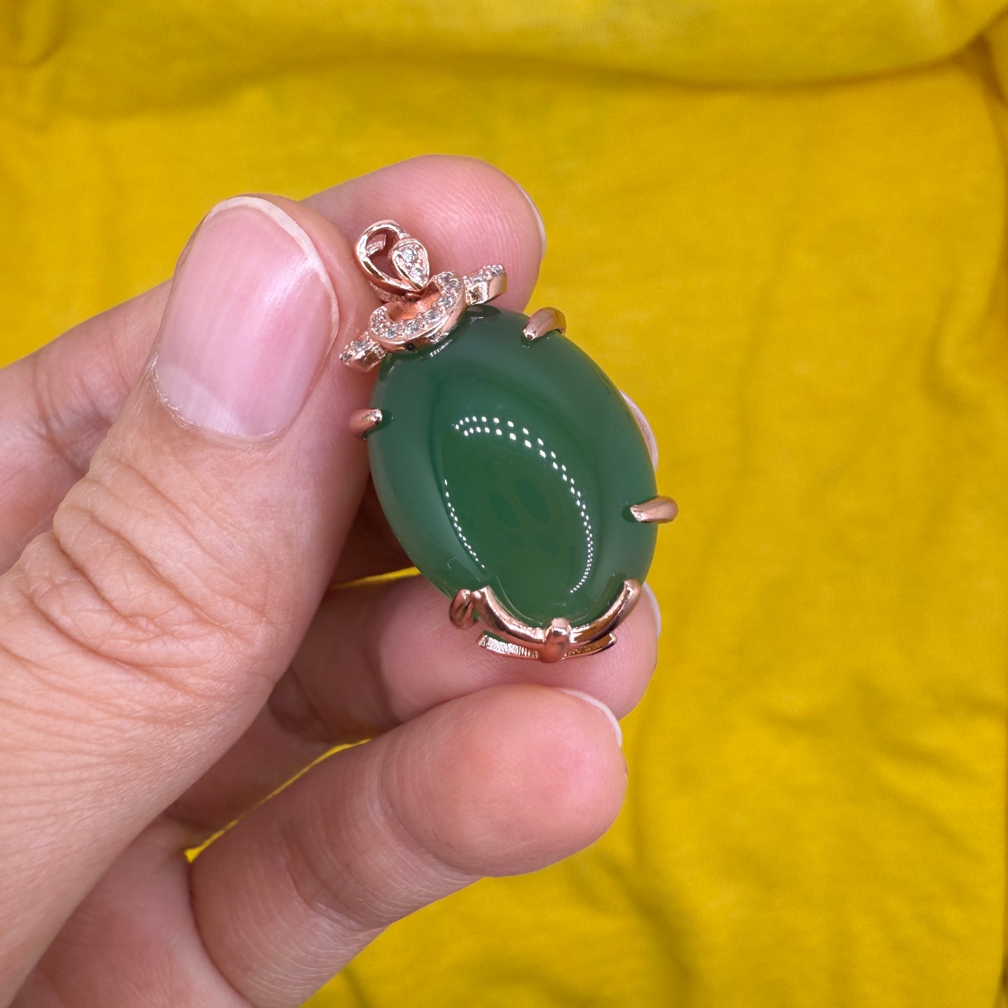 925 Sterling Silver Pendant 20x15mm Oval Green Natural Emerald Gemstone Zircon Flower Women Bridal Jewelry Gift For Her