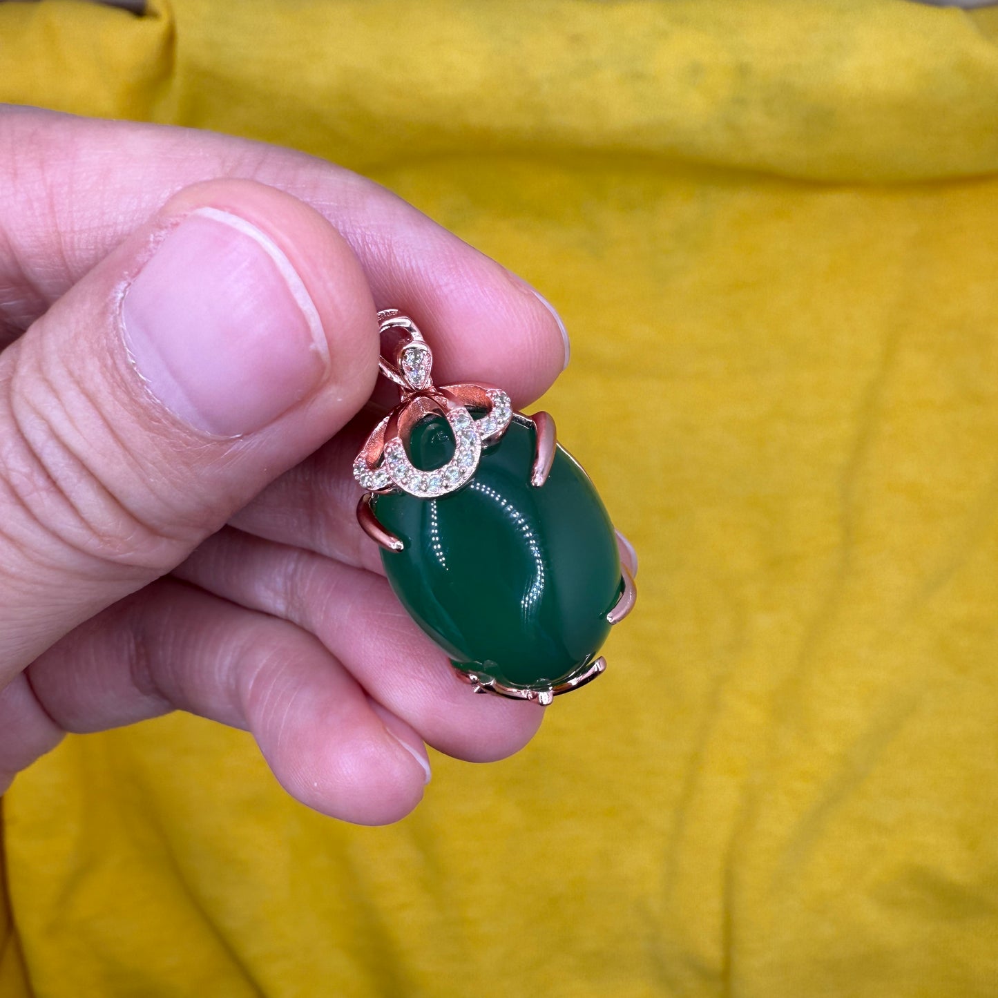 925 Sterling Silver Pendant 20x15mm Oval Green Natural Emerald Gemstone Zircon Flower Women Bridal Jewelry Gift For Her