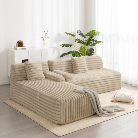 110" Modular Sectional Sofa - L Shaped Cloud Couch - Upholstered Free-combined Couches for Living Room & Bedroom