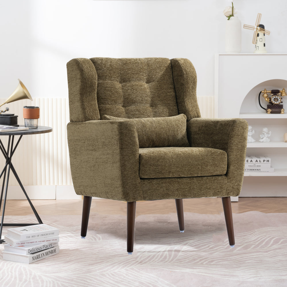 Modern Accent Chair - Teddy Fabric Comfy Reading Chairs - Mid Century Arm Chair - Lounge Armchair for Living Room & Bedroom & Guest Room
