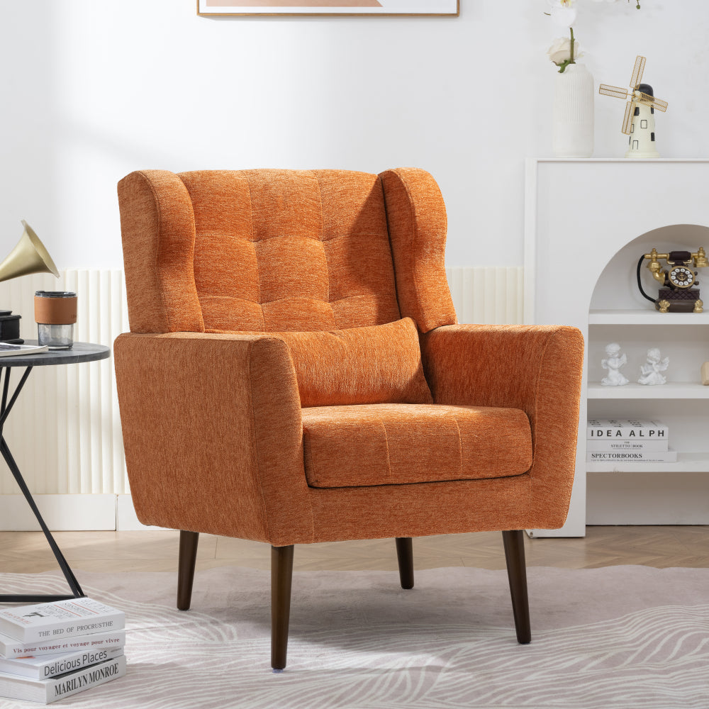 Modern Accent Chair - Teddy Fabric Comfy Reading Chairs - Mid Century Arm Chair - Lounge Armchair for Living Room & Bedroom & Guest Room