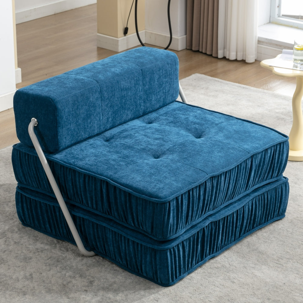 Folding Sofa Bed - Futon Sleeper Chair - Convertible Floor Couch & Sleeping Mattress for Living Room & Guest Room & Home Office & Apartment & Small Space