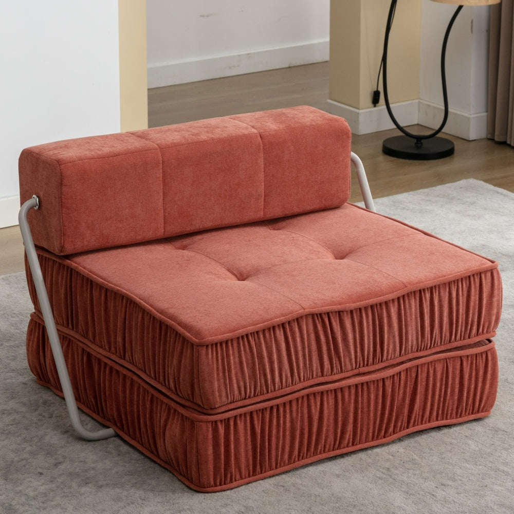 Folding Sofa Bed - Futon Sleeper Chair - Convertible Floor Couch & Sleeping Mattress for Living Room & Guest Room & Home Office & Apartment & Small Space