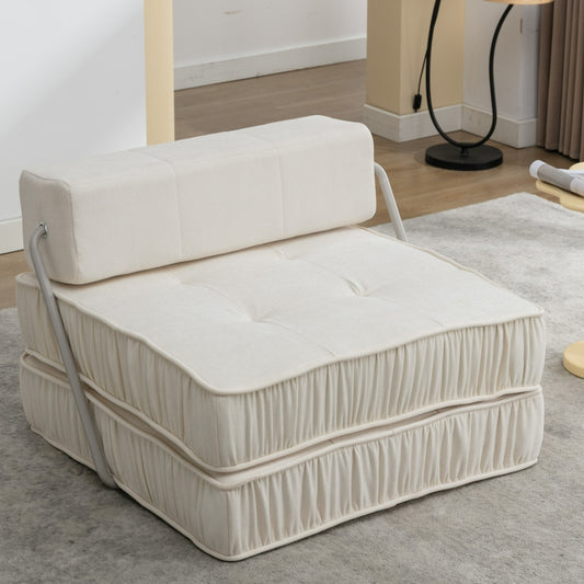Folding Sofa Bed - Futon Sleeper Chair - Convertible Floor Couch & Sleeping Mattress for Living Room & Guest Room & Home Office & Apartment & Small Space