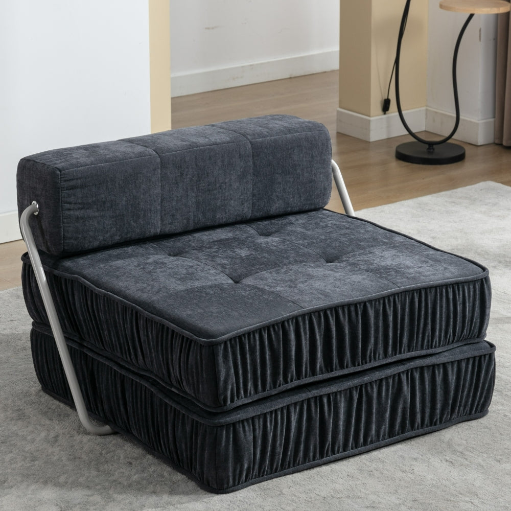 Folding Sofa Bed - Futon Sleeper Chair - Convertible Floor Couch & Sleeping Mattress for Living Room & Guest Room & Home Office & Apartment & Small Space