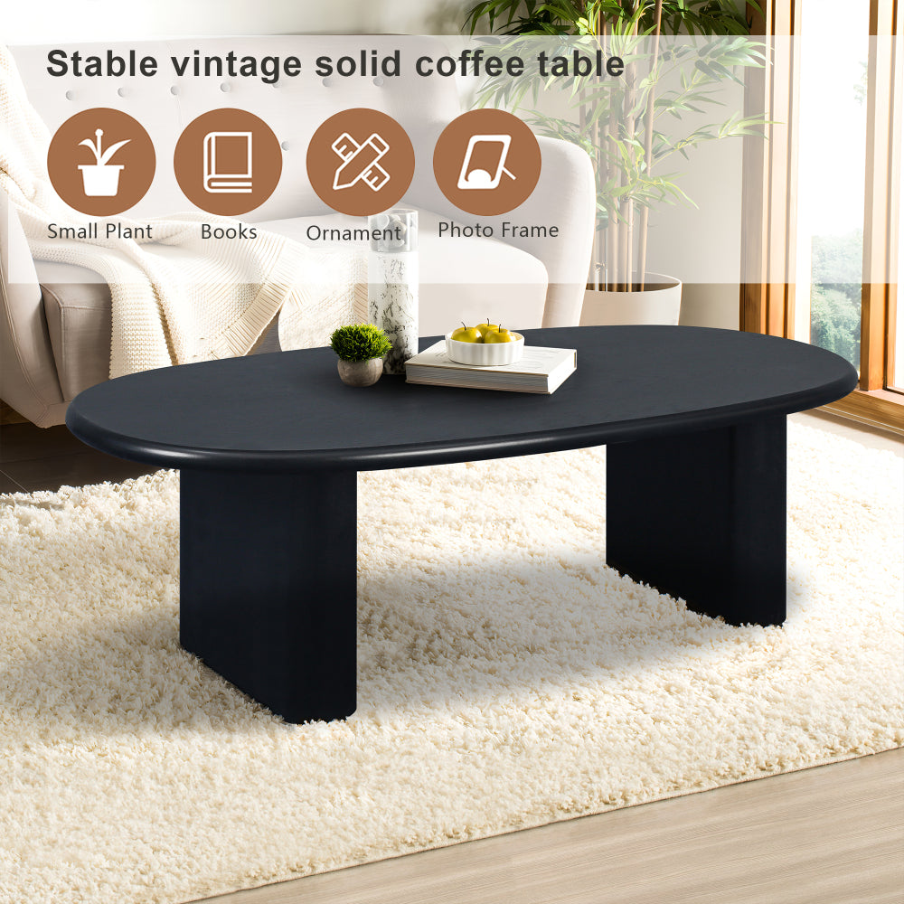 51'' Oval Shape Coffee Table - Modern Design Accent Table with Sturdy Base - Mid Century Tea Table - Easy Assemble