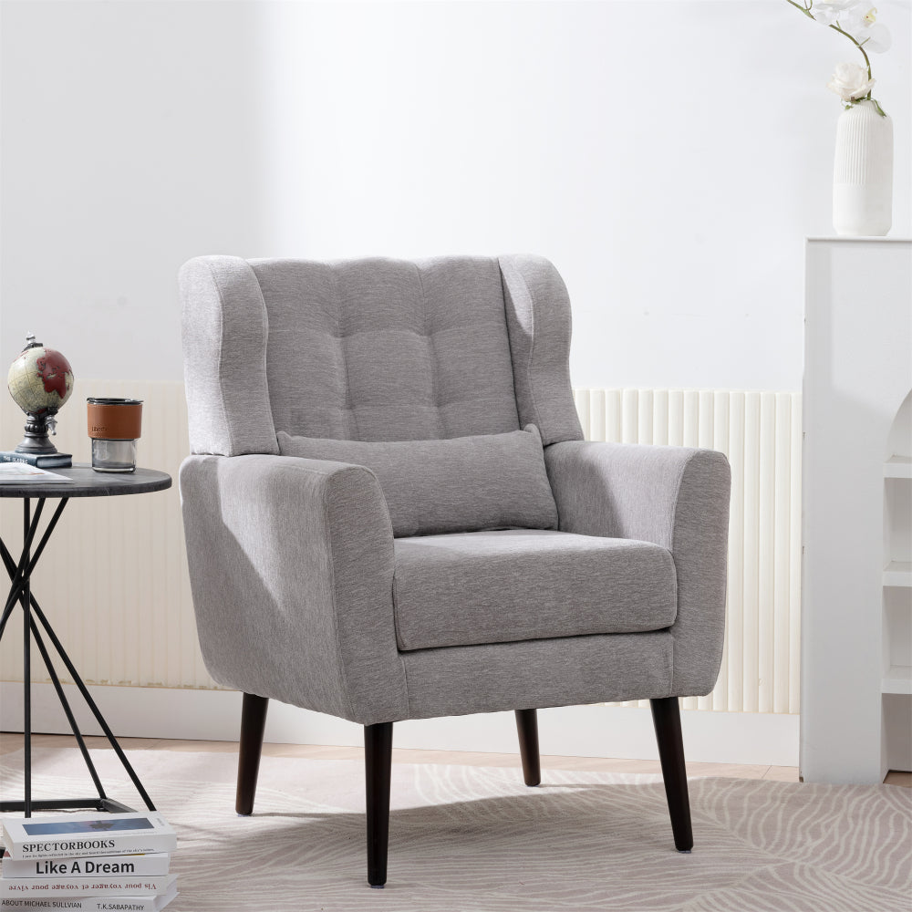 Modern Accent Chair - Teddy Fabric Comfy Reading Chairs - Mid Century Arm Chair - Lounge Armchair for Living Room & Bedroom & Guest Room