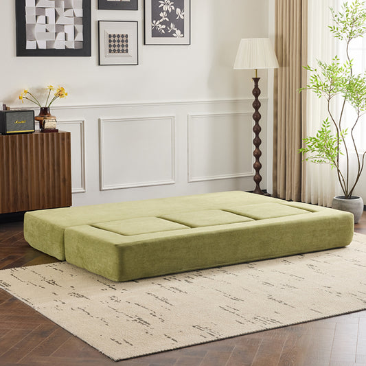 79" Modular Sectional Sofa - Boneless Convertible Ottomans Foam Sleeper Couch, Space-Saving Chenille Floor Couches for Studio Apartments & Home Offices