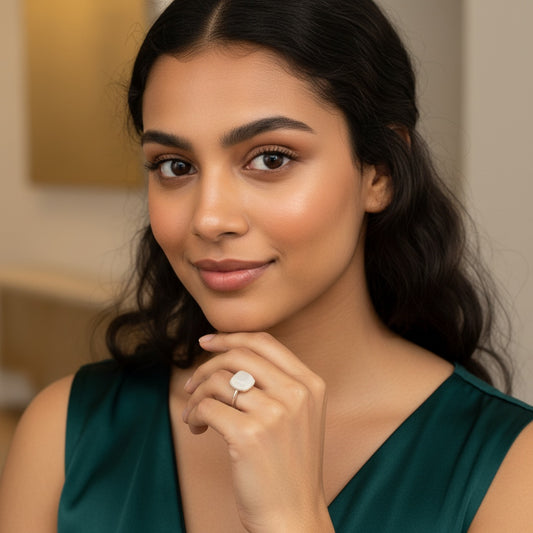 925 Sterling Silver Ring 8mm Square White Natural Nephrite Jade Gemstone Women Bridal Engagement Jewelry Gift for Her