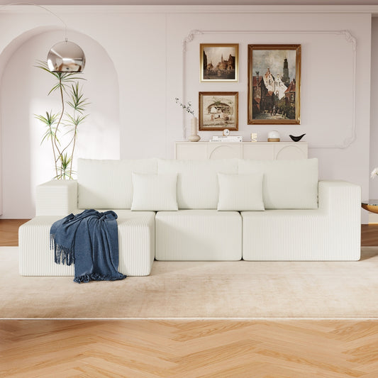 108.3" Modular Sectional Foam Sofa - L Shape Chaise Lounge Couch - Upholstered Cloud Couches for Living Room & Gaming Room
