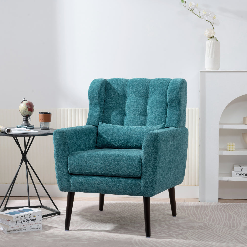 Modern Accent Chair - Teddy Fabric Comfy Reading Chairs - Mid Century Arm Chair - Lounge Armchair for Living Room & Bedroom & Guest Room