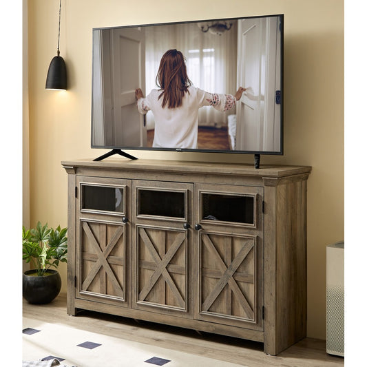 Farmhouse Sideboard Buffet Cabinet with Storage & 3 Doors - Kitchen Storage Cabinet - Coffee Bar Cabinet with Adjustable Shelf for Kitchen & Living Room