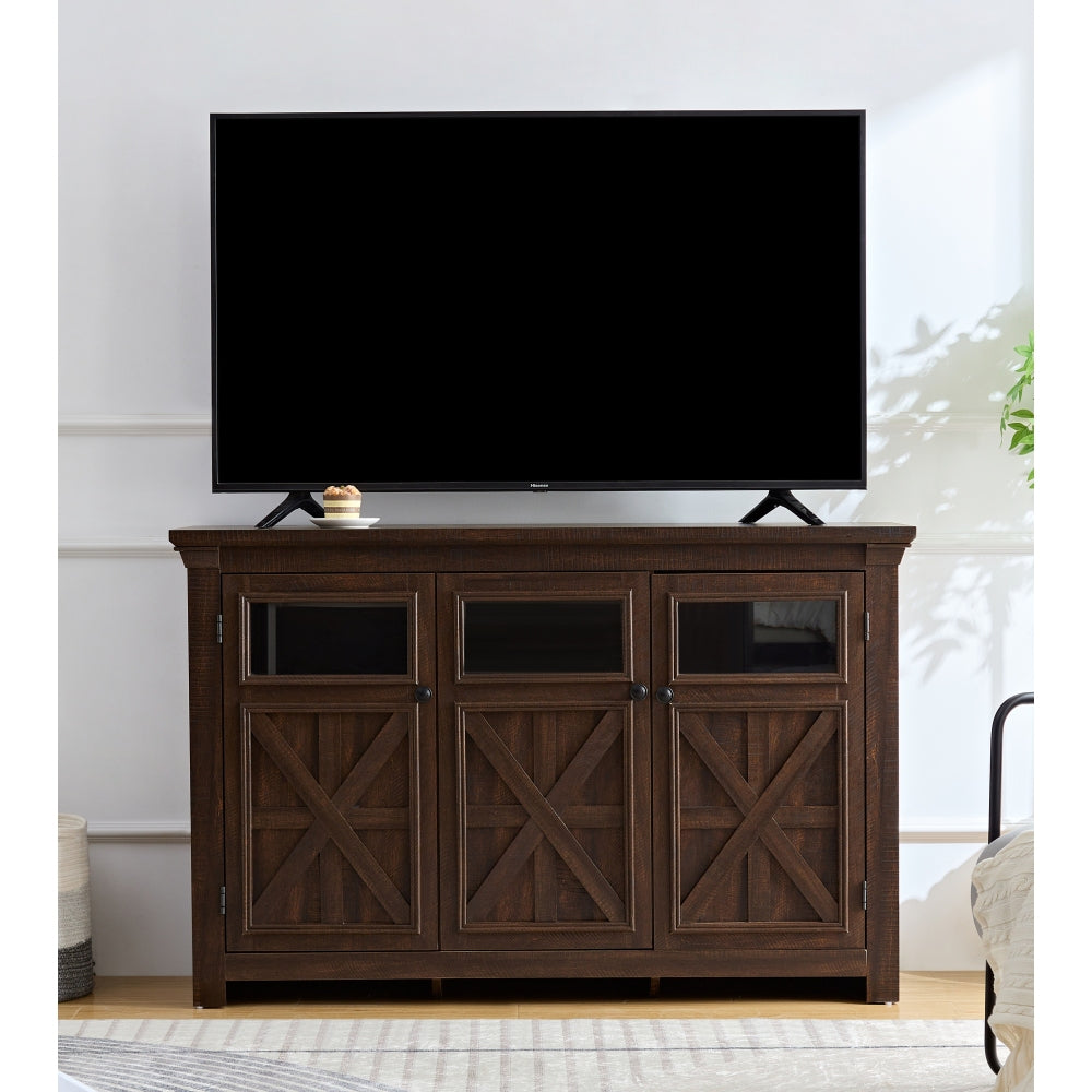 Farmhouse Sideboard Buffet Cabinet with Storage & 3 Doors - Kitchen Storage Cabinet - Coffee Bar Cabinet with Adjustable Shelf for Kitchen & Living Room